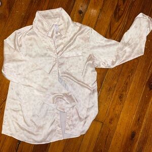 Silk pajama top, cheetah print, medium